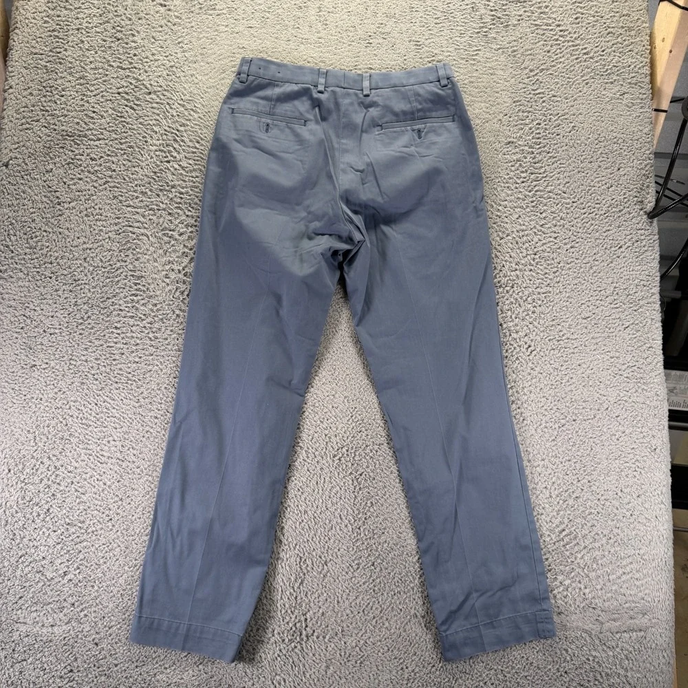 Brooks Brothers Clark Pant Mens 33x32 Gray Cotton Chino Straight Business Preppy